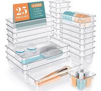 Kit Azomor® transparent comprenant 25 séparateurs de tiroir en 4 tailles pour des solutions de rangement polyvalentes
