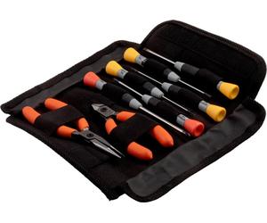Kit Bahco comprenant des pinces et des tournevis de précision dans une trousse