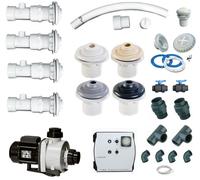 Kit balnéo béton 4 buses + booster 2 cv pour piscine béton