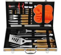 Kit Barbecue 30 Pièces En Acier Inoxydable, Ensemble Accessoires BBQ Complet Pour Grillades Extérieures