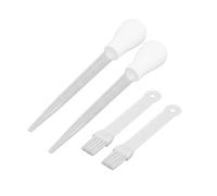 Kit Barbecue 4 Pièces avec 2 Compte-gouttes D'huile et 2 Brosses | Caoutchouc Thermoplastique et Pp, Blanc, Tube Gradué Lisible, Usage Barbecue et Maison, pour Porc et Dinde