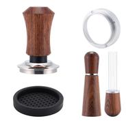 Kit Barista Tamper 51mm,Tasseur Café,WDT Outil,Anneau de Dosage et Tapis en Silicone Set,Accessoires Machine Expresso Compatible Porte-filtre 51mm