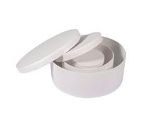 Rayher 67339102 kit boîtes en papier mâché, FSC Rec. 100%, rond, 3tailles, blanc