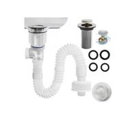 Kit bonde lavabo siphon flexible extensible évacuation universelle 32mm 40mm 50mm tuyau évier adaptable installation facile