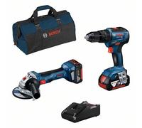 Kit Bosch Professionnel 18V Perceuse À Percussion GSB 18V-55 + Meuleuse
