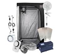 Kit Box Culture Indoor 100x100X200cm avec Lampe HPS 400W Classe 2 + Ventilation - Starter Pack Chambre de Culture ""Prêt-à-Brancher""