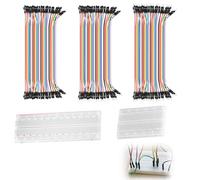 Kit Breadboard 400 et 830 Points avec Câbles Jumper 40 Pin | Jumper Wire cable Mâle-Mâle, M-Femelle, F-Femelle, Plaques Sans Soudure pour Raspberry Pi, Arduino, Projets Électroniques DIY