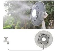 Kit brumisateur ventilateur -4 buses laiton, rafraîchit 30°C - pour terrasse, jardin - 16 pouces