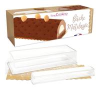 Kit Bûche de Noël Matelassée - Avec Moule & Insert - Accessoires Pâtisserie Dessert de Noël - Avec Recette Bûche 3 Chocolats
