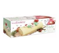 ScrapCooking - Kit Bûche de Noël Roulée - Accessoires Pâtisserie avec Tapis Silicone, Douilles en Inox & Poches Patissières - Recette Dessert de Noël Bûche Vanille Framboise 1934