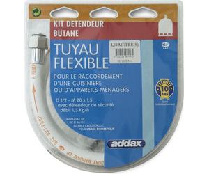 Kit butane flexible 1,5 m + détendeur - Addax