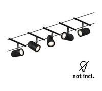 Kit Cable Wire Led Système Cup Ip20 5x10w Gu5,3 L.100 X L.10 X H.12,4 Cm Paulmann Noir Dépoli