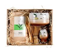 Kit matcha Mary Rose: bol céramique, fouet bambou, cuillère et support | Coffret à matcha complet avec accessoires en bambou et thé vert culinaire