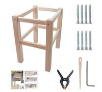 Kit Cadre Tabouret Bois Hévéa 37 x 42 x 29 cm - Structure Marchepied DIY Éducative | Support Tressage Manuel | Assemblage Créatif Débutant | Projet Artisanat Personnalisable | Mobilier Décoratif Entré