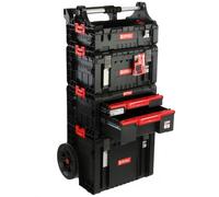 Kit caisse à outils sur roulettes, double tiroir, organisateur de caisse à outils, boîte avec poignée H 139 cm, kit modulable, garage atelier PRO