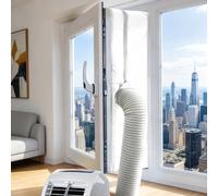 Kit Calfeutrage Climatiseur, Calfeutrage Fenêtre Climatiseur, Joint de Fenêtre sans Perçage pour Tuyau d'Évacuation, Convient pour la Climatisation Mobile et Sèche-Linge, Facile à Installer (400CM)