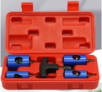 Kit Calibreur Ébavureur à Cliquet, Douille Calibreur Ébavureur Ø16-32mm Calibreur Interne et Externe Set Débavureuse avec Mallette et 4 Têtes