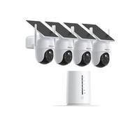 Kit Caméra de Surveillance Extérieur Sans fil 4MP avec 4 caméras batteries solaires Station de base Plug andPlay Carte sd 64G