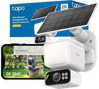 Kit Caméra de Surveillance Tapo C615F 360° avec Éclairage | Caméra de Surveillance Solaire Extérieure avec Batterie | 2K 3MP | Détection IA | Enregistrement 24/7 | Audio Bidirectionnel | MicroSD Local