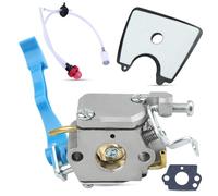 Kit Carburateur pour Husqvarna 125B 125BX 125BVX Souffleur de Feuilles, ADEFOL Carburateur + Joints + Conduite + Filtre Carburant + Poire d'amorçage + Filtre Air + Passe-Câble Ensemble 8 en 1