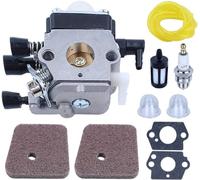 Kit Carburateur pour Stihl FS38 FS45 FS46 FS55 HS45 HK45 KM55 FC55 Débroussailleuse, ADEFOL Carburateur avec Joints + Bougie + Filtre à Air + Filtre Pièces de Rechange Accessoire