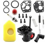 Kit carburateur pour tondeuse à gazon Briggs & Stratton 499809 498809A 494406 et filtre à air 698369 Ressort de régulateur 691859