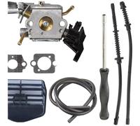 Kit carburateur pour tronçonneuse avec ligne de carburant, filtre à air, bulle d'huile, compatible avec les modèles Husqvarna-450/445/445E, construction en métal pour un entretien fiable de