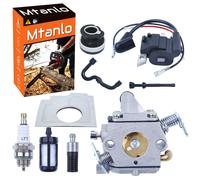 Kit carburateur pour tronçonneuses Stihl MS170, MS180, 017, 018, comprenant : bobine d'allumage, filtre et bougie