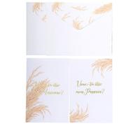 Kit cartes demande parrain et marraine - PAMPA - 10x15 cm - Lot 2 - Dorure or - Illustration herbes de pampa