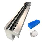 Kit cascade en acier inoxydable 304 pour piscines et étangs de 30 à 200 cm de large Idéal pour les villas, les hôtels et les cours avant (largeur de sortie 80 cm)