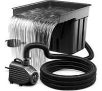 Kit cascade pour bassin - Cascade pour jardin - Création d'un élément aquatique - Système de filtration complet - Pompe de 4500 litres/heure - Couleur : gris