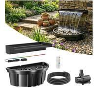 Kit cascade pour bassin POPOSOAP - Débit de 6 000 l/h, jeu d'eau à recirculation avec éclairage LED multicolore.