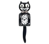 Kit-Cat Horloge de Smoking, édition limitée, Noir avec nœud Papillon chromé, Yeux et Queue Mobiles Classiques