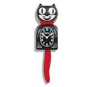 Kit-Cat Horloge Gentlemen (Crimson Royale) - Horloge Murale rétro en Forme de Chat avec Yeux Mobiles et Queue oscillante, à Piles, fabriquée aux États-Unis