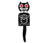 Kit-Cat Horloge noire classique avec yeux en forme de cœur. Horloge murale emblématique en forme de chat avec yeux et queue mobiles, à piles, fabriquée aux États-Unis. Style rétro 50s, cadeau original