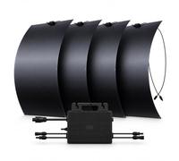 Kit centrale de balcon 800 W, 4 panneaux solaires flexibles de 240 W | 4 panneaux solaires flexibles de 240 W avec micro-onduleur de 800 W, double MPPT, IP67, application Wi-Fi - Léger, flexible