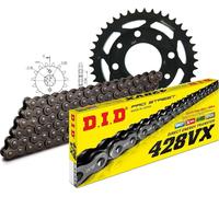 Kit chaîne DID acier 428VX / 126 rivets pour Kymco Pulsar II M 125 ccm année 2005 - 2013