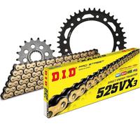 Kit chaîne DID acier 525VX3 / 116 rivets pour Husqvarna Nuda R ABS 900 ccm année 2012 - 2014