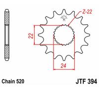 Kit chaine EK CHAIN JT 520H 14/40 - couronne standard