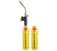 Kit Chalumeau à Gaz 2 Bouteilles Propane KEMAP PRO 750ml 2400°C, Soudobrasage, Plomberie, Mallette de Transport KEMPER