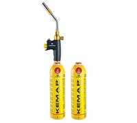 Kit Chalumeau à Gaz 2 Bouteilles Propane KEMAP PRO 750ml 2400°C, Soudobrasage, Plomberie, Mallette de Transport KEMPER