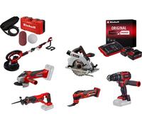 Kit chantier sans fil Einhell – Meuleuse - scies - perceuse - ponceuse + 2 batteries 4.0Ah + chargeur
