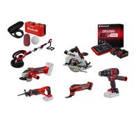 Kit chantier sans fil Einhell – Meuleuse - scies - perceuse - ponceuse + 2 batteries 4.0Ah + chargeur