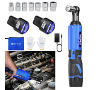 Kit liquet sans fil 12V, 3/8" 40N.m, 2 batteries 1.5Ah, 7 douilles, couleur bleu - Parfait pour réparation automobile Blue