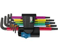 Kit clé Torx WERA 9 pcs, coloré T9 - T40 | TX HF L-Key 967/9 Jeu de clés Torx