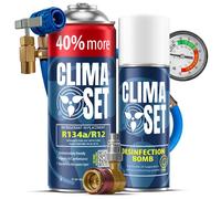 Kit climatisation voiture R134a 626g, rafraîchisseur de climatisation, tuyau avec manomètre, adaptateur
