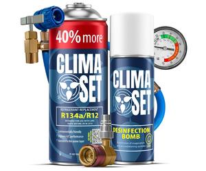 Kit climatisation voiture R134a 626g, rafraîchisseur de climatisation, tuyau avec manomètre, adaptateur