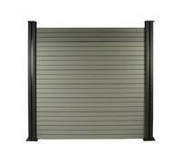 Kit Clôture 1.6 X 1.6m Composite - Kit De Fixation Offert - Gris Gris
