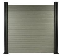 Kit Clôture 1.6 X 1.6m Composite - Kit De Fixation Offert - Gris Gris
