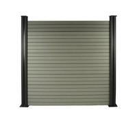 Kit Clôture 1.6 X 1.6m Composite - Kit De Fixation Offert - Gris Gris